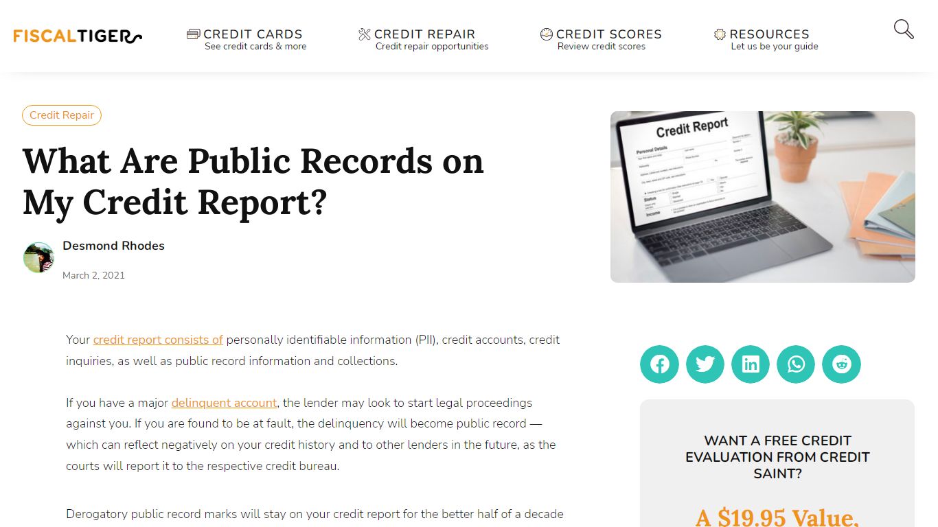 Public Records on Your Credit Report | Fiscal Tiger